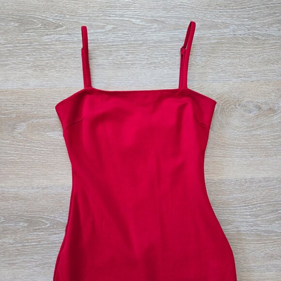 Lulus Paulina Square Neck Red Bodycon Midi Cocktail Sheath Dress Small NWOT - Picture 5 of 17